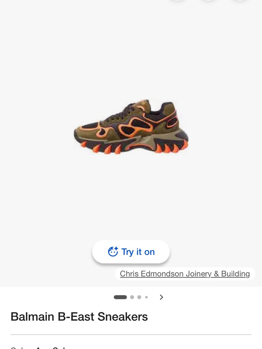 Balmain Kids Sneakers in Olive and Bright Orange